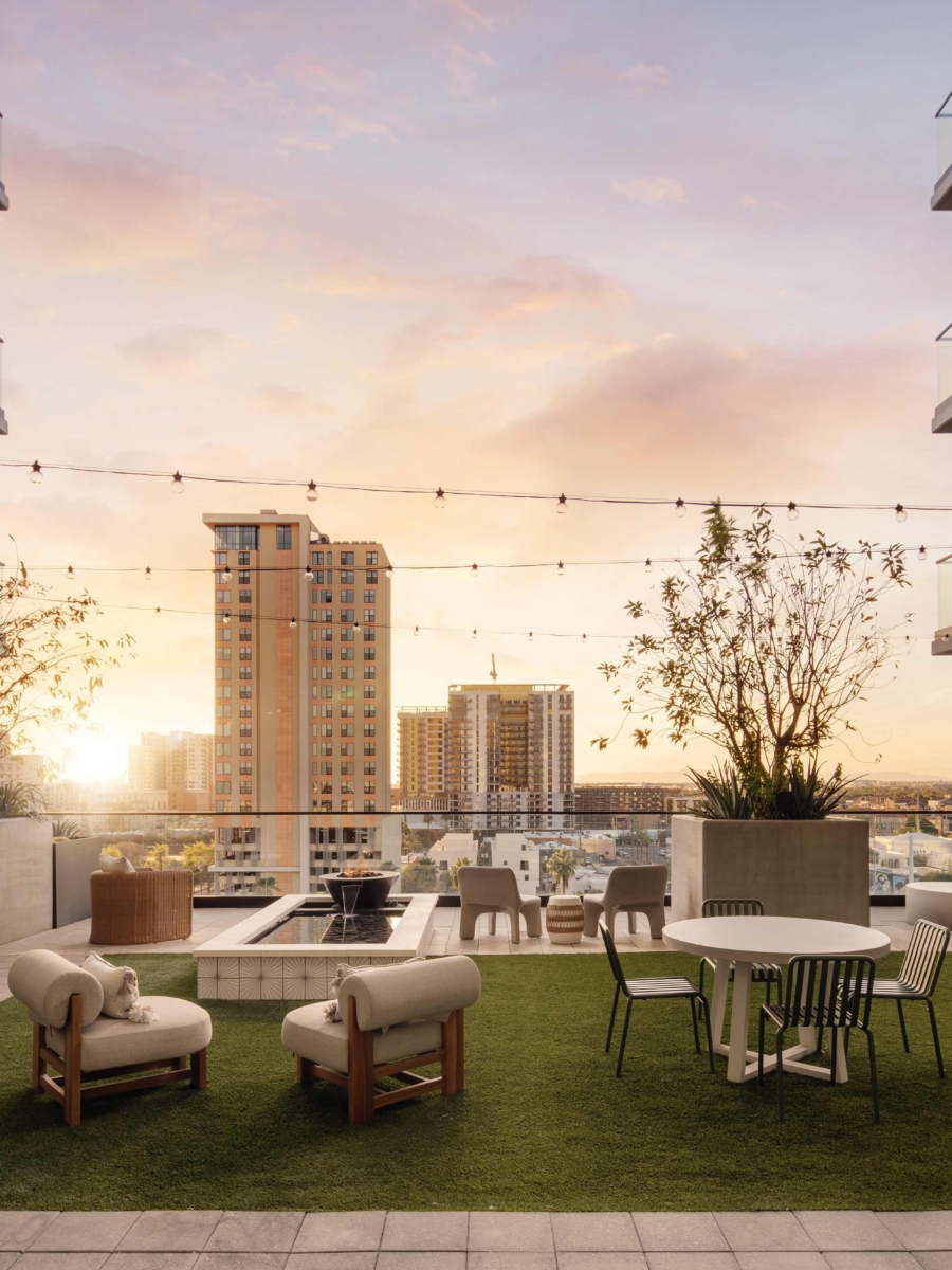 Moontower's 9th floor amenity courtyard