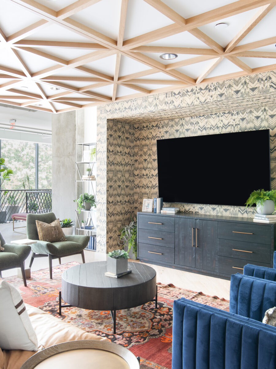 Open lounge and study space at Moontower Austin