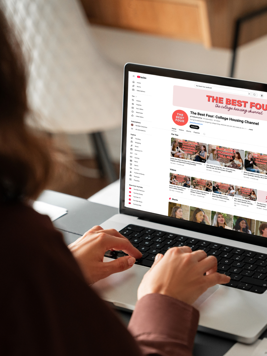 Scrolling the The Best Four Youtube page on a laptop