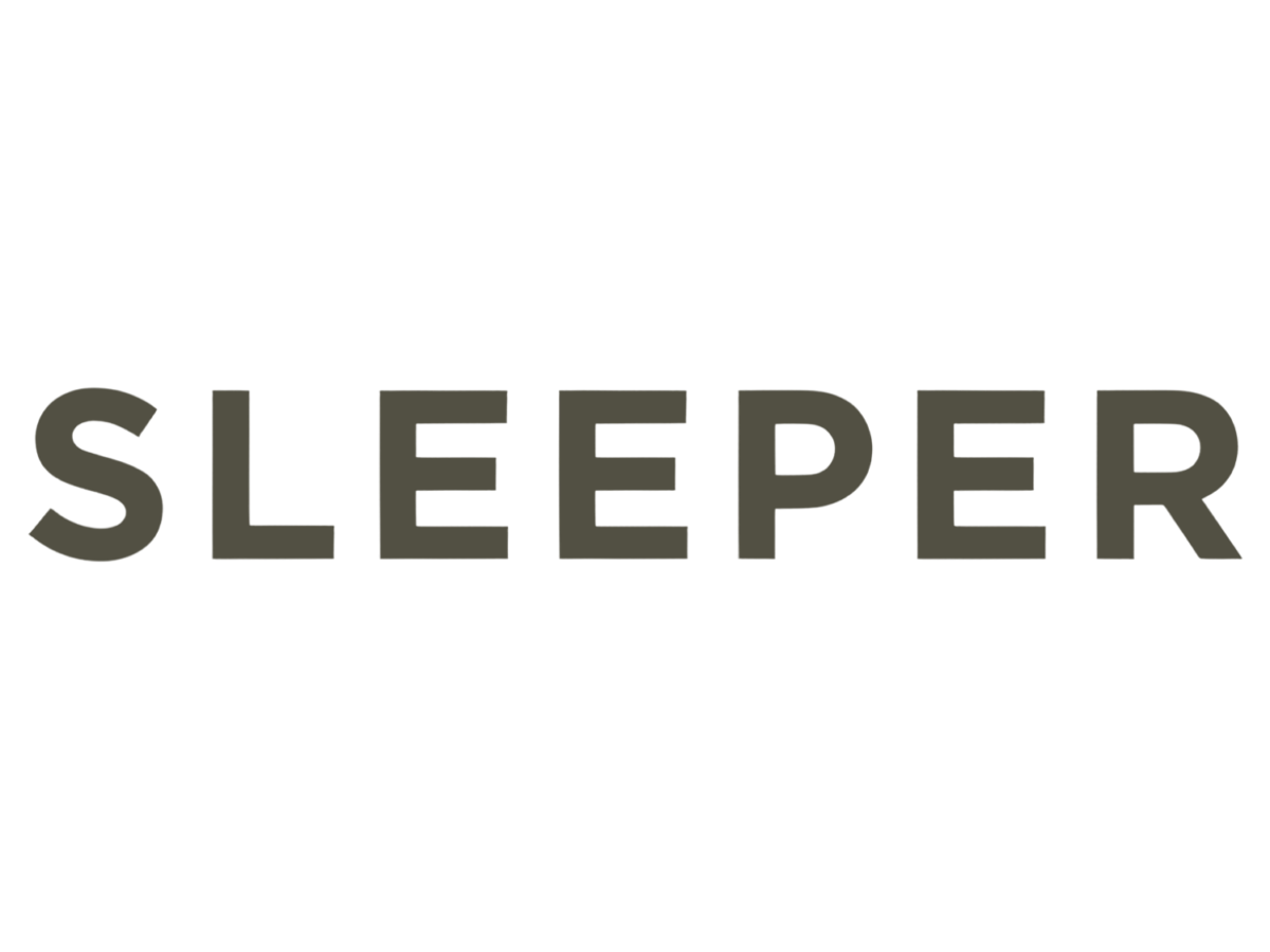 The word SLEEPER is written in bold, uppercase, gray letters on a transparent background.